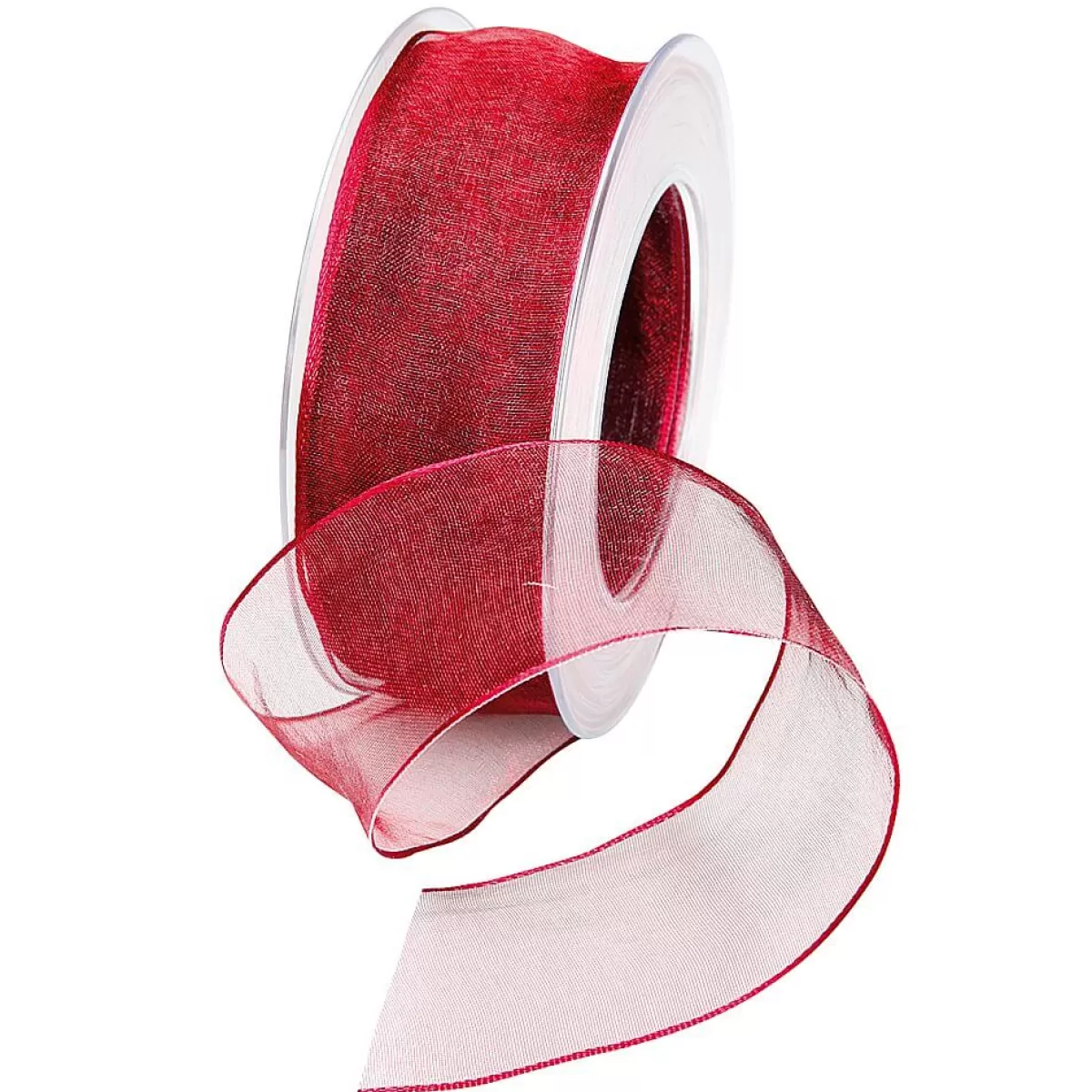 DecoWoerner Ruban En Crêpe De Chine Avec Fil De Fer Bordeaux Larg. 40 Mm