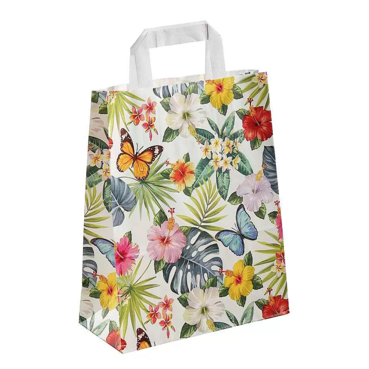 DecoWoerner Sac En Papier Kraft "Tropical" 35 X 26 X 12 Cm