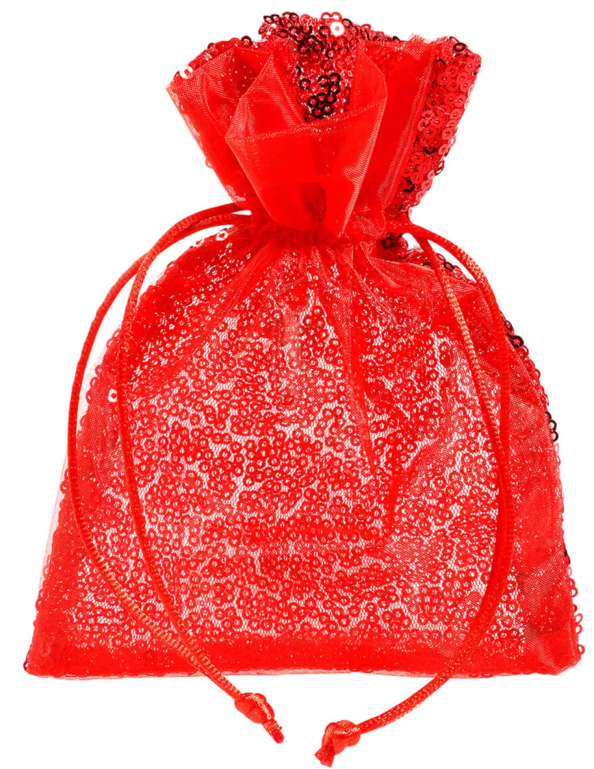 DecoWoerner Sachet En Organza à Paillettes 18 Cm, 10 Pces,