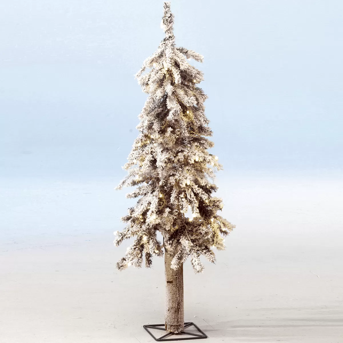 DecoWoerner Sapin Artificiel Enneigé Sapin Des Alpes Avec LED 60 Cm