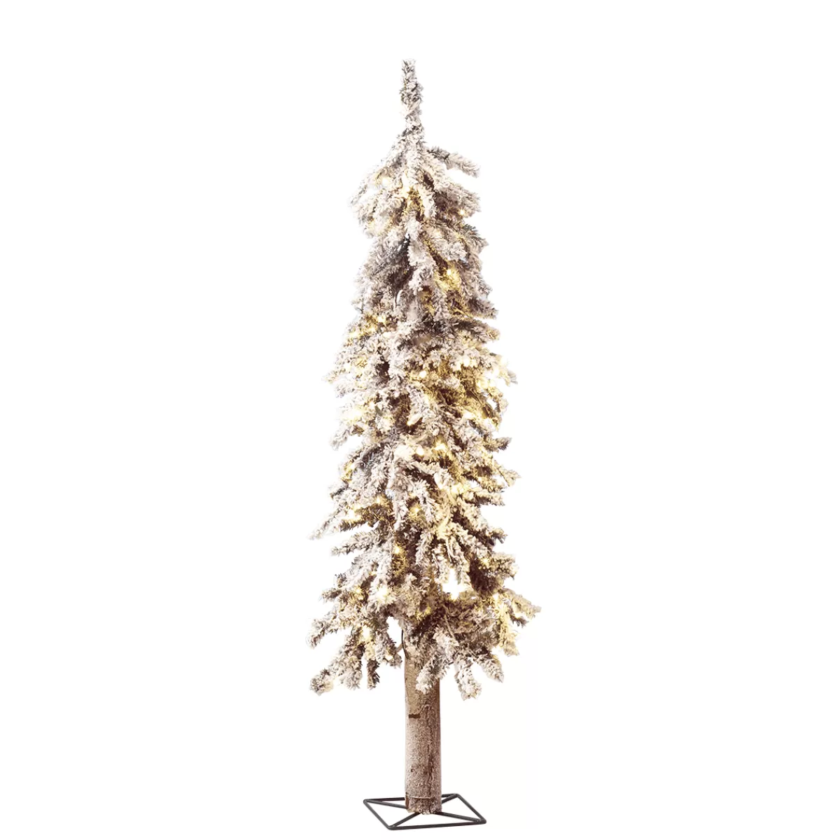 DecoWoerner Sapin Artificiel Enneigé Sapin Des Alpes Avec LED 90 Cm