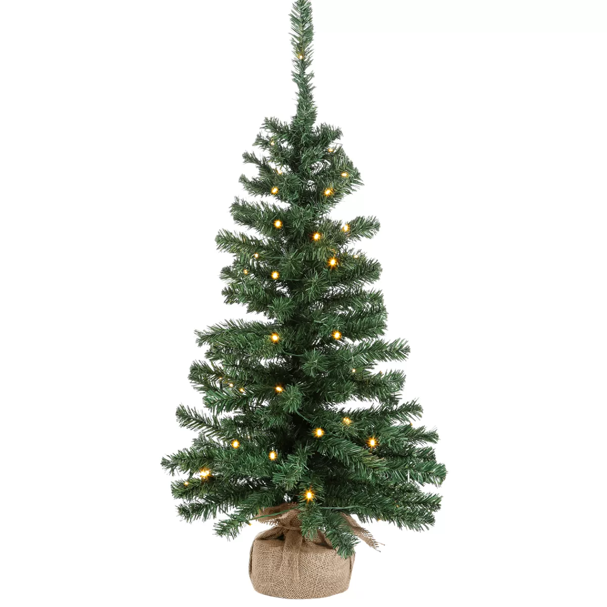 DecoWoerner Sapin Décoratif Avec LED Et Sac En Jute 75 Cm