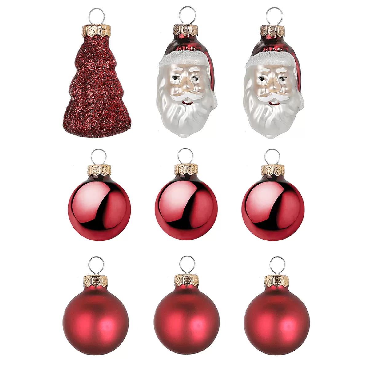DecoWoerner Set De Boules De Noël En Verre 9 Pièces Dans Une Boîte