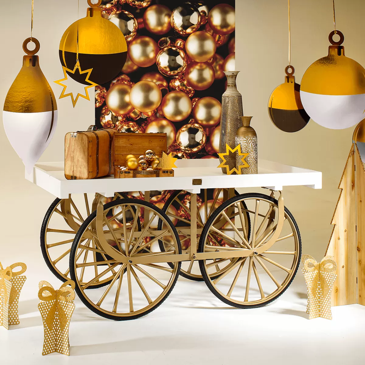 DecoWoerner Set De Valises Décoratives 2 Pièces 18 X 29 X 40 Cm Beige