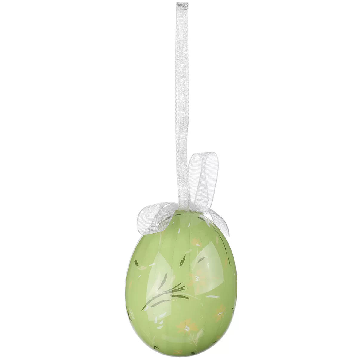 DecoWoerner Set D'oeufs De Pâques à Suspendre En Mousse, Jaune Avec Motif De Lapin Et Noeud 8pcs.