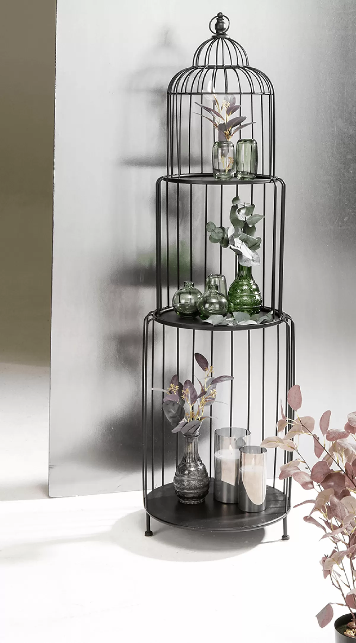 tagre_cage__oiseau_haut_140_cm_noir_8.webp DecoWoerner Étagère Cage à Oiseau, Haut. 140 Cm,