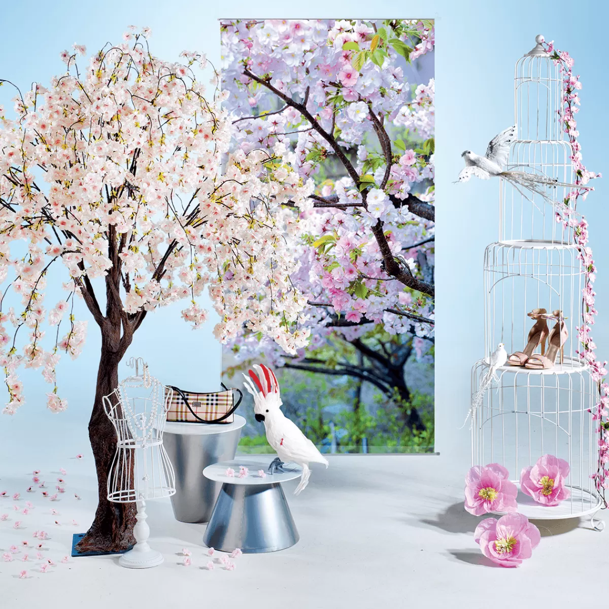 tagre_cage__oiseaux_185_cm_blanche_3.webp DecoWoerner Étagère Cage à Oiseaux, 185 Cm, he