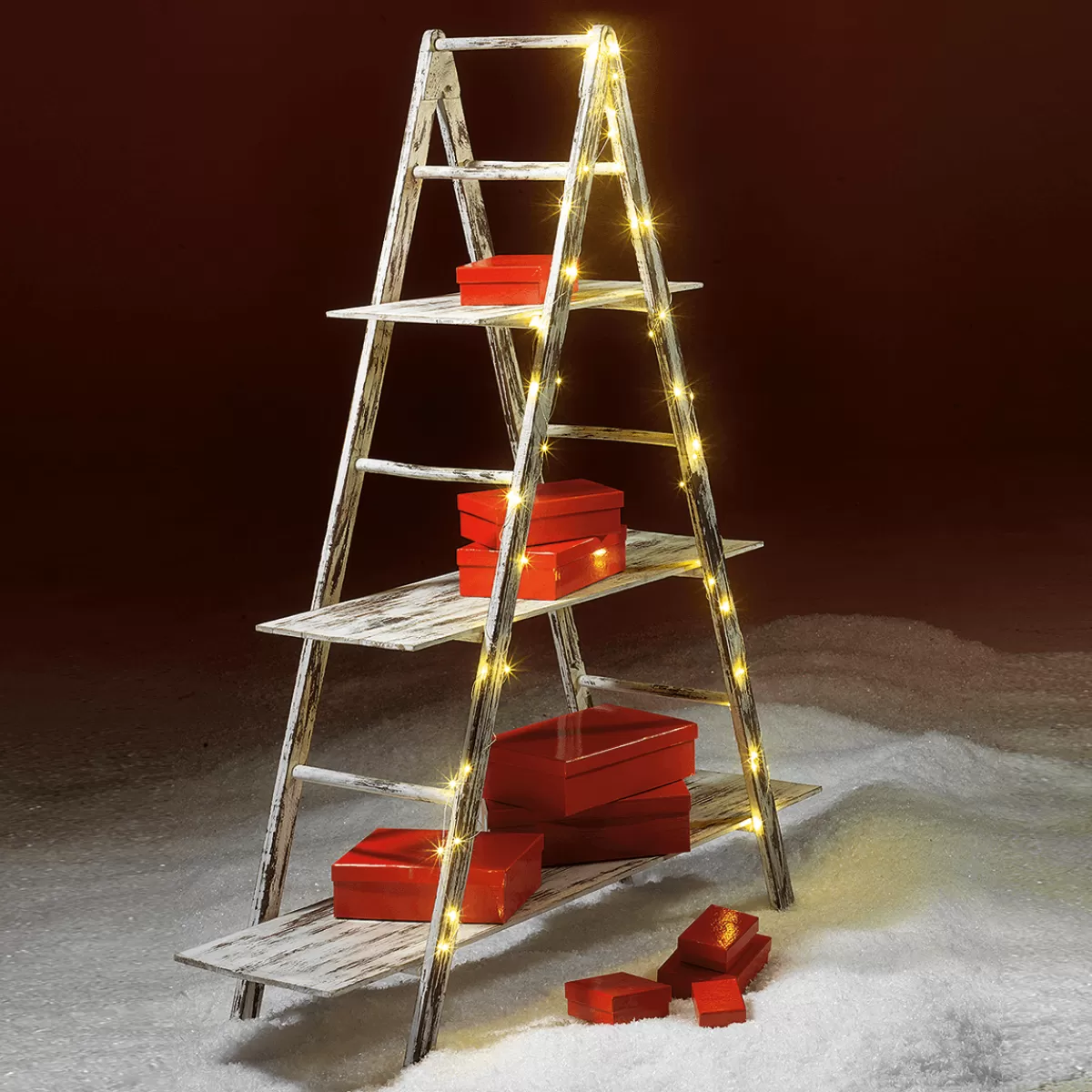 DecoWoerner Étagère-échelle Vintage he, Haut. 150 Cm