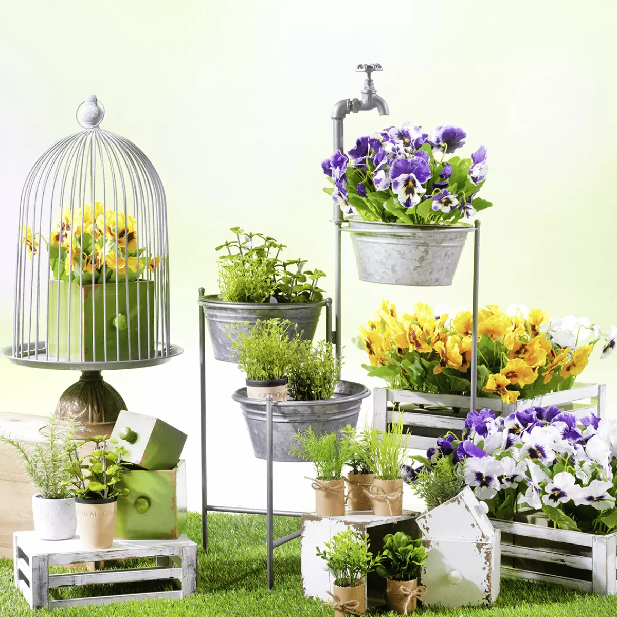 DecoWoerner Tiroir De Pots De Plantes 3 Pcs. 9-15 Cm