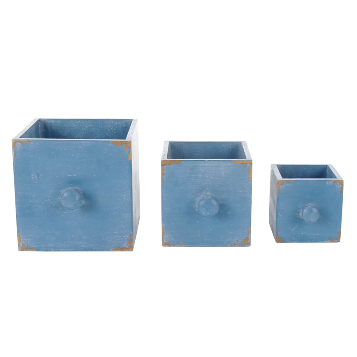 DecoWoerner Tiroirs En Bois Rustique 3 Pièces 9 X 12 X 15 Cm