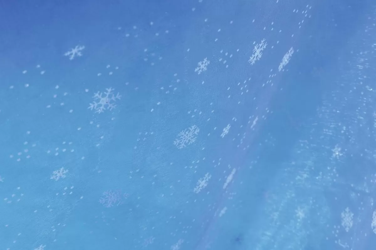 DecoWoerner Tissu Flocons De Neige En Organza Larg. 150 Cm