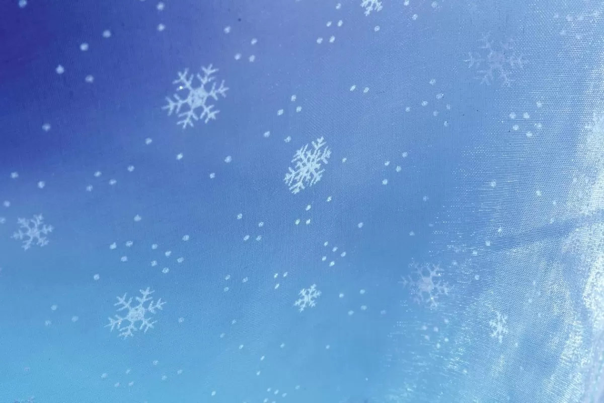 DecoWoerner Tissu Flocons De Neige En Organza Larg. 150 Cm