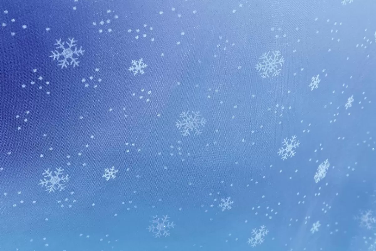 DecoWoerner Tissu Flocons De Neige En Organza Larg. 150 Cm