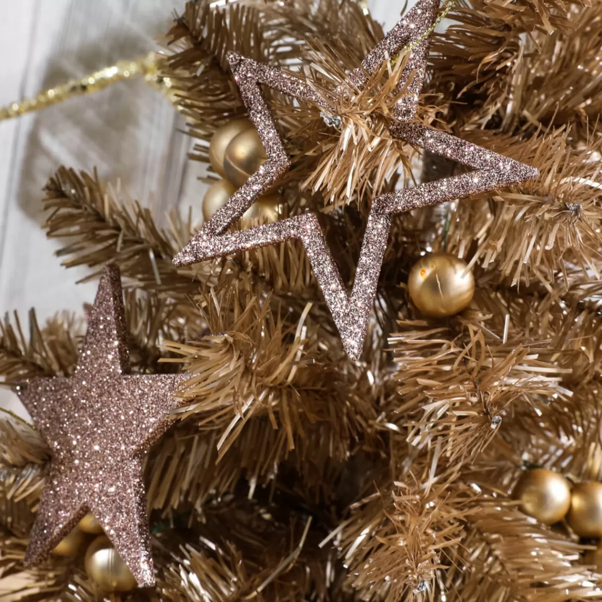 toiles_dco__paillettes_nougat__10_cm_10_pces_6-1.webp DecoWoerner Étoiles Déco à Paillettes Nougat, Ø 10 Cm, 10 Pces