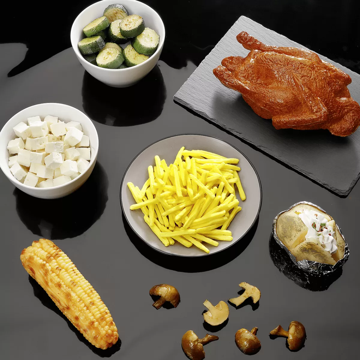 DecoWoerner Tranches De Courgettes Grillées 3 Pièces Alimentaires Factices 3,50 Cm Ø