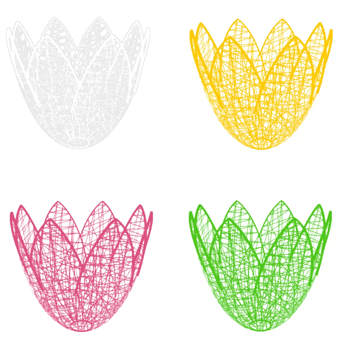 DecoWoerner Tulipe 3D En Fibre Tressée 102 X 100 Cm