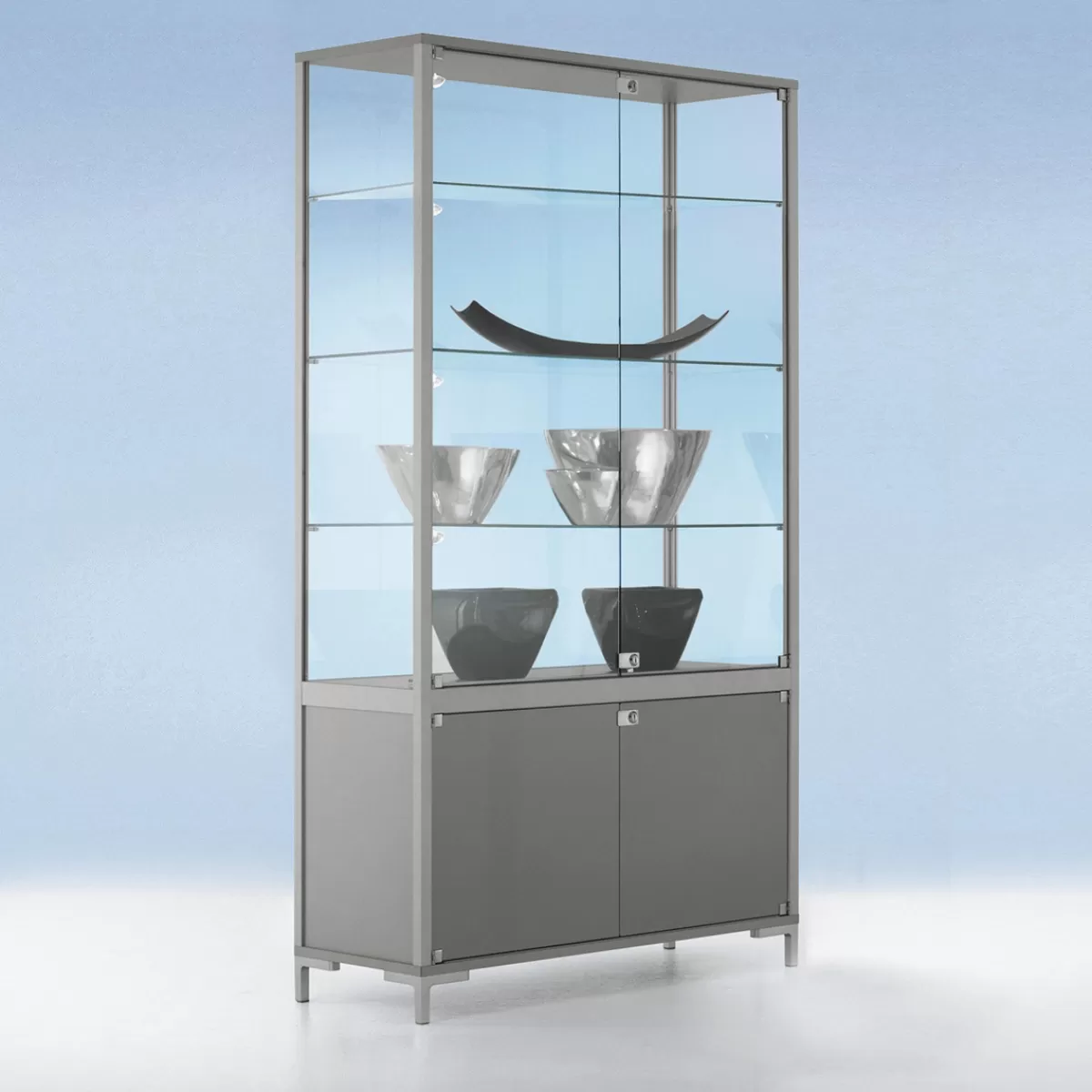 DecoWoerner Vitrine Avec Compartiment De Rangement Et éclairage 186 X 100 X 40 Cm