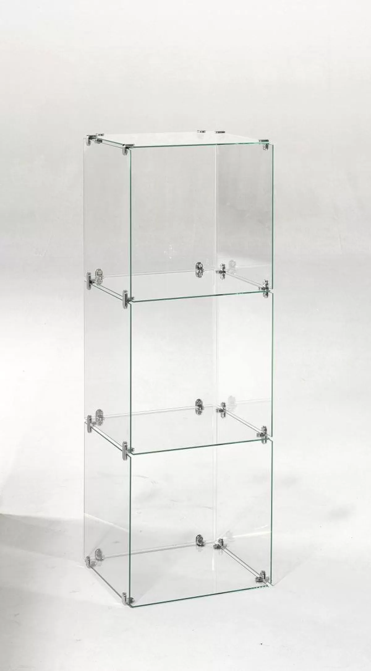 DecoWoerner Vitrine En Verre Cube à Monter Soi-même, Avec Panneaux Arrière, Haut. 124 Cm