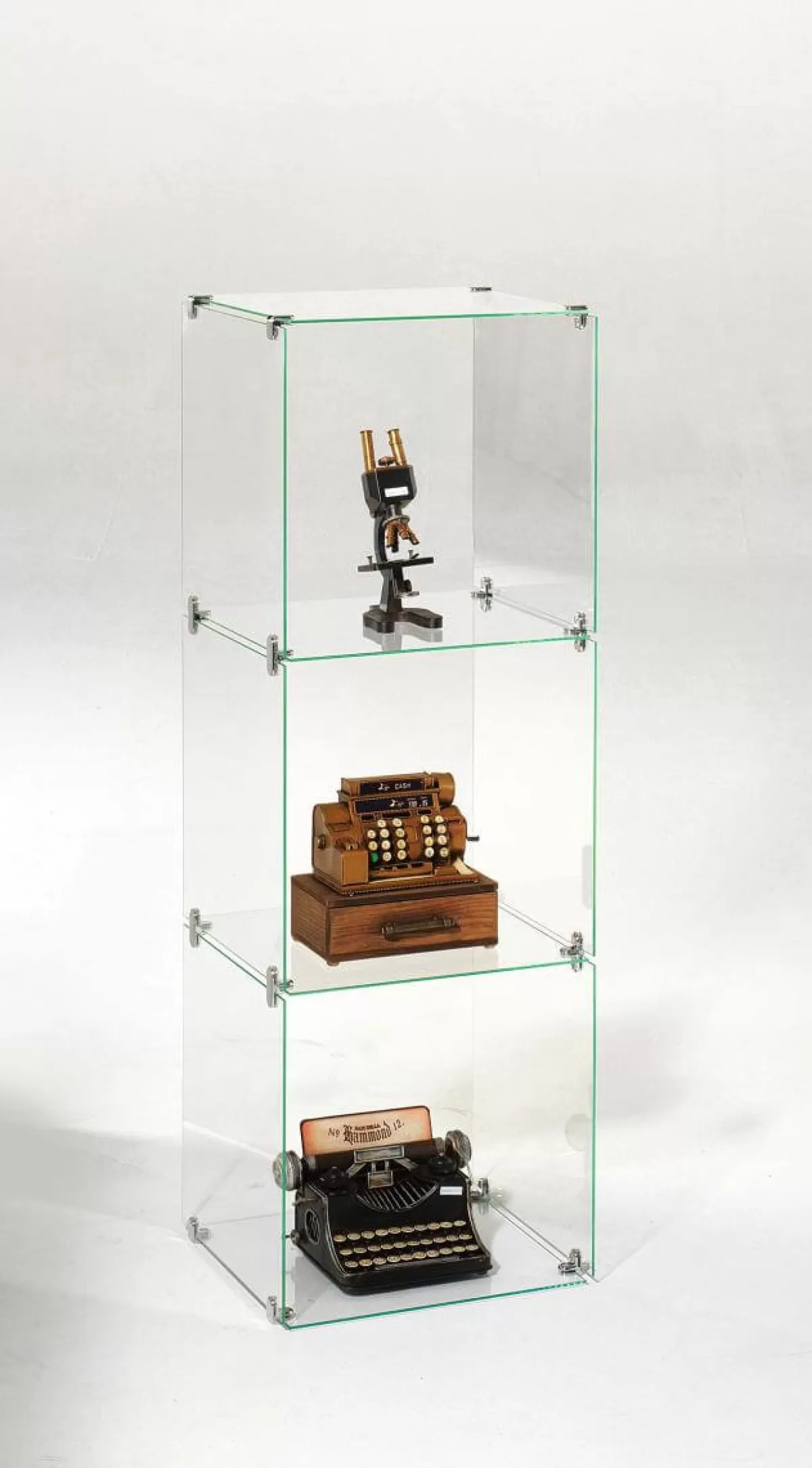 DecoWoerner Vitrine En Verre Cube à Monter Soi-même, Sans Panneaux Arrières, Haut. 124 Cm