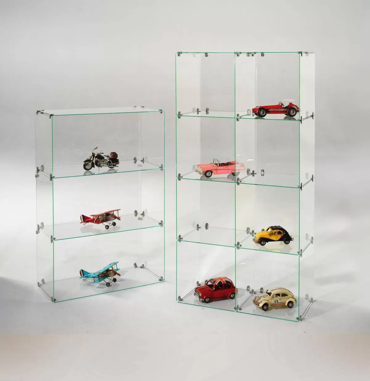 DecoWoerner Vitrine En Verre Cube à Monter Soi-même, Sans Panneaux Arrières, Haut. 165 Cm